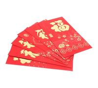 COHEALI 6pcs 2024 Dragon Year Fu Character Red Envelopes Set, Embossed Traditional Chinese Lucky Money Pockets for Lunar New Year, Wedding Cash Holder and Festival Bags