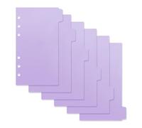 COHEALI 6pcs A7 Light Purple 6-Hole Binder Dividers PP Material, Notebook Index Tabs for Daily Use, Notepad Page Separators Suitable for 6-Ring Binders and Organizers