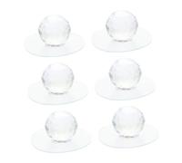 COHEALI 6Pcs Crystal Self Adhesive Wardrobe Handles Drawer Pulls for Cabinets and Closets Acrylic PVC Transparent Knobs