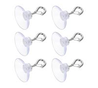 COHEALI 6pcs Heavy Duty Ceiling Suction Hooks for Hanging Lights and Party Balloons, Round Metal and PVC Suction Cup Hooks with Universal Application for Kitchen and Office Decor