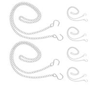 COHEALI 6pcs Heavy Duty Steel Hanging Basket Chains with Hooks for Artwork and Posters, Simple Installation and Reliable Support, Silver Metal Chain for Commercial Use and Event Spaces