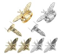 COHEALI 6Pcs Metal Bee Decorative Bag Locks Set, Small Purse Clasp Replacement with Twist Turn Mechanism, Light Gold and White Stainless Steel Handbag Lock for DIY Craft and Travel Bags
