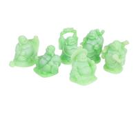 COHEALI 6pcs Mini Laughing Buddha Statue Resin Feng Shui Ornament