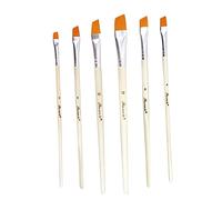 COHEALI 6pcs Nylon Paint Wood Handle Watercolor Pen Set for Painting Drawing Set Aluminum Tube Diagonal for Art Craft Projects