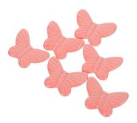 COHEALI 6pcs Pink Ceramic Butterfly Knobs for Cabinets and Drawers, Single Hole Drawer Door Handles, Easy to Clean, Enhances Home Decor, for Kitchen, Wardrobe, and Dresser Furniture