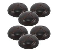 COHEALI 6pcs Round Brown Pu Leather Buttons for Suits and Vests, Handsewn and Easy to Sew, Classic Vintage Style, for Clothing Decoration and DIY Installation