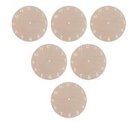 COHEALI 6pcs Round Wood Blank Clock Faces for DIY Projects and Wall Clock Replacement, Solid Khaki Wooden Dials with Painting Feature, for Home Decoration and Crafting by First-time