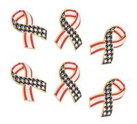 COHEALI 6pcs Usa Flag Badge Pins Patriotic Ribbon Pins Alloy Material with Golden Colour, Sturdy and Easy to Carry for Jackets and Backpacks, for Veteran’s Day and 4th of July Celebrations