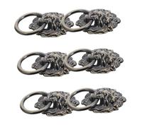 COHEALI 6PCS Vintage Lion Head Cabinet Knobs Heavy Duty Bronze Drawer Pulls Retro Door Handles for Dresser Wardrobe Kitchen Cupboard Decorative Ring Pulls