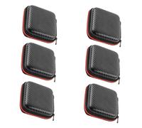 COHEALI 6pcs Waterproof Earphone Storage Bag Set with Cable Organizer for Travel and Electronics Accessories, Portable Compact Digital Product Carry Case in Black and Red