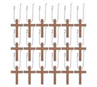 COHEALI 72pcs Miniature Wood Cross Pendants with Burrfree Surface Handcrafted Rustic Wooden Cross Charms for DIY Jewelry Making Suitable for Baptism