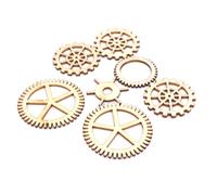 COHEALI 72pcs Wooden Gear Craft Models Assorted Sizes Handicraft Accessories in Khaki for Wall Decoration and Craft Techniques Synthetic Material
