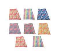 COHEALI 8 Pcs Pu Leather Fabric Gradient Leather Fabric Assorted Color Delicate Attractive Fish Scale Pattern Good Toughness Practical for Craft Projects Jewelry Making Random Color