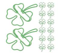 COHEALI 80pcs Shamrock Paper Clips Four Leaf Clover Shape Metal Planner Paper Clip with Irish Festive Design Creative Fancy Green Bookmarks for Office Document Organization and Secure