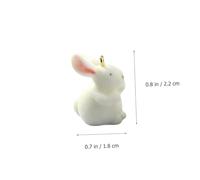 COHEALI 8Pcs Bunny Charms Pendants Set with Plush Resin 3D Rabbit DIY Jewelry Accessories for Bracelets and Necklaces, 4 Standing and 4 Sitting Bunny Decorations for Easter Crafting