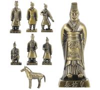 COHEALI 8pcs Emperor Qin Statue Decorations Terracotta Warriors Figurines 4.7x2.8x1.8inch Alloy Craftsmanship Lightweight Creative Ancient Style Desktop Home Decoration