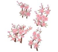 COHEALI 8pcs Pink Flower Patch Embroidery Appliques for Jackets and Hats, Cloth Material Versatile Usage and Resistant to Wear, for DIY Projects and Creating Unique Designs