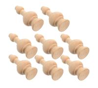 COHEALI 8pcs Solid Wood Finials for Bed Posts and Stair Banisters, Unfinished Roman Style Decorative Columns 6.5x2.5cm, DIY Craft Wooden Baluster Accessories for Home and Garden