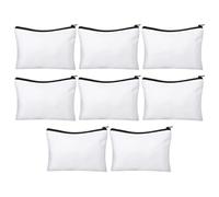 COHEALI 8pcs Sublimation Blank Canvas Makeup Bags with Zipper, Heat Transfer Cosmetic Organizer Set, Travel Toiletry Wash Bags for DIY Personalization