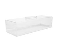 COHEALI Acrylic Cake Dish Keeper with Lid for Cookies Charcuterie | White Rectangular Design, Cover, Portable Display, Buffet Service and Family Gathering Use