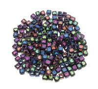 COHEALI Acrylic Heart Number Cube Bead 200Pieces 6mm Alphabet Decor Charms Black Kandi Beads for Jewelry Making DIY Craft