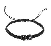 COHEALI Adjustable Braided Rope Bracelet for Couples, Practical Black Acrylic Simple Friendship Bracelet, Unique Stylish Design for Engagement and Daily Life