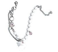 COHEALI Adjustable Halloween Ghost Charm Bracelet for Unisex Adults, Silver Alloy Party Wristband with Unique Stylish Design, Halloween Dress up Accessory