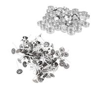 COHEALI Aluminum Shell Wick Set - 200Pcs Empty Tea Light Candle Cases with Wicks for Diy Candle Making Metal Tealight Tins for Home Decor and Events