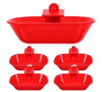 COHEALI Automatic Chicken Waterer Cups 5pcs with Mounting Hole Opener Large Capacity Spillproof Bowls for Ducks Geese and Rabbits