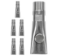 COHEALI Automatic Pig Waterer Silver Stainless Steel 5pcs Pig Drinking Tools Water-saving Leak-proof for Piglets and Cattle