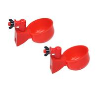 COHEALI Automatic Poultry Water Dispenser Red 2pcs Easy Operation Plastic Chicken and Quail Waterer for Farm and Backyard Use