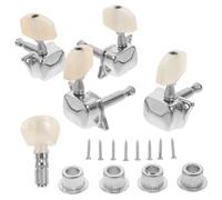 COHEALI Banjo String Peg Tuning Machines Replacement Parts with Zinc Alloy and Pvc Material Silver Banjo Tuner Key Buttons for Replacing Old or Broken Pegs