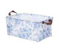 COHEALI Basket Featuring Elegant Blue and White Porcelain Pattern with Handle Foldable Storage Fabric Lightweight Collapsible Cloth Bin Rectangular Organizer for Makeup Bottles , Books