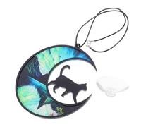 COHEALI Black Cat Gift Acrylic Moon Wall Decor Removable Easy Installation, Artistic Cat and Moon Sculpture Wall Hanging, Housewarming Gift for Garden or Home Decoration