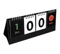 COHEALI Black Modern Standing Desk Perpetual Calendar with Reversible Countdown Function and Paper Material, Stylish Desktop Reusable Calendar Suitable for Home or Cafe Use