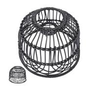 COHEALI Black Rattan Pendant Lamp Shade Hanging Ceiling Lamp Shade Replacement Lampshade with Weaving Design Classic Simple Style for Hotel Restaurant Decoration