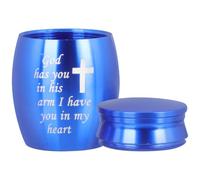 COHEALI Blue Metal Pet Cremation Urn for Animal Ashes with Hard Structure, Handmade Keepsake Urn to Memorialize Pets, Simple and Elegant Design for Cherished Loved Ones