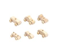 COHEALI Boost Kids' Creativity 6pcs Unfinished Wooden Car Toys Diy Car Painting Kids Learning Toys