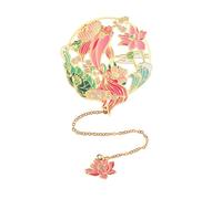 COHEALI Brass Art Bookmark with Pendant Elegant Cultural Reading Marker for Students and Book Lovers Retro Design for Library Office Home Use Artistic Page Holder with Fine Craftsmanship