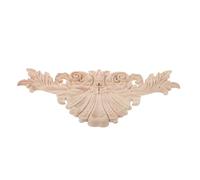 COHEALI Carved Wood Applique Accents Decorative Trim Molding Beige Flower Pattern Solid Wood Easy Installation Creative DIY Elegant European-Style Classic Charm for Bedroom Décor