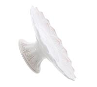 COHEALI Ceramic Buddha Fruit Plate 7 Inch White Footed Bowl | Porcelain Display Tray, Pedestal Offering Style, Ritual Use and Shrine Setup, Minimalist White Finish