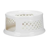 COHEALI Ceramic Tea Stove Warmer with Non-Slip Bottom and Candle Holder, Elegant White Teapot Heating Base for Home and Kitchen Use