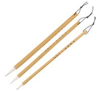 COHEALI Chinese Brush Set Bamboo Handle 3pcs Nylon and Wool Bristles, Reusable and Smooth Writing Tools for Beginners and Professionals for Drawing and Stroke Practice