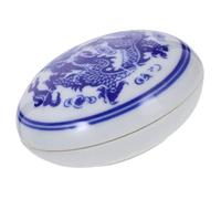 COHEALI Chinese Calligraphy Calligraphy Inkpad with Ceramic Box Ink Pad Ample Ink Storage Capacity, Easy Cleaning Traditional Chinese Style Versatile Use for Painting Supply and Seal
