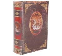 COHEALI Christmas Bible Style Box Container Storage Box Lightweight Easy to Open and Close Wood with Beautiful Xmas Elements Printed Designs for Festival Atmosphere and Christmas