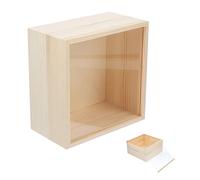 COHEALI Clear Gift Boxes Wooden Clear Piggy Banks Shadow Box Display Case Money Bank Wood Frame Coin Box Cash Storage Container Money Storage Jar 20X20X10CM Ring