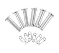 COHEALI Clevis Pin M10x35mm with R-clip 3 Pairs Steel Single Hole Flat Head Jack Accessory 2-2.5 Ton , Silver , for Automotive Jack and Equipment