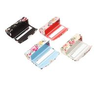 COHEALI Cloth Lipstick Case Holder Elegant Design with Mirror 4 Pcs Tiny Floral Prints Compact Lipstick Organizer Prevents Messing up Handbag for Ladies