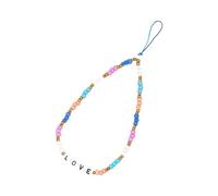 COHEALI Creative Colorful Beaded Phone Lanyard Strap with Love Letter Design Decorative and Easy to Remove Glass Measle Phone Wrist Lanyard Random Color