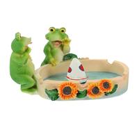 COHEALI Creative Frog Ashtray Decorative Cartoon Ash Holder for Home Office Desk Compact Table Decor Unique Ash Container for Item Storage